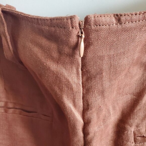 Hanifa Jade Cocoa Flare Leg Linen Pants Size L - Picture 7 of 12